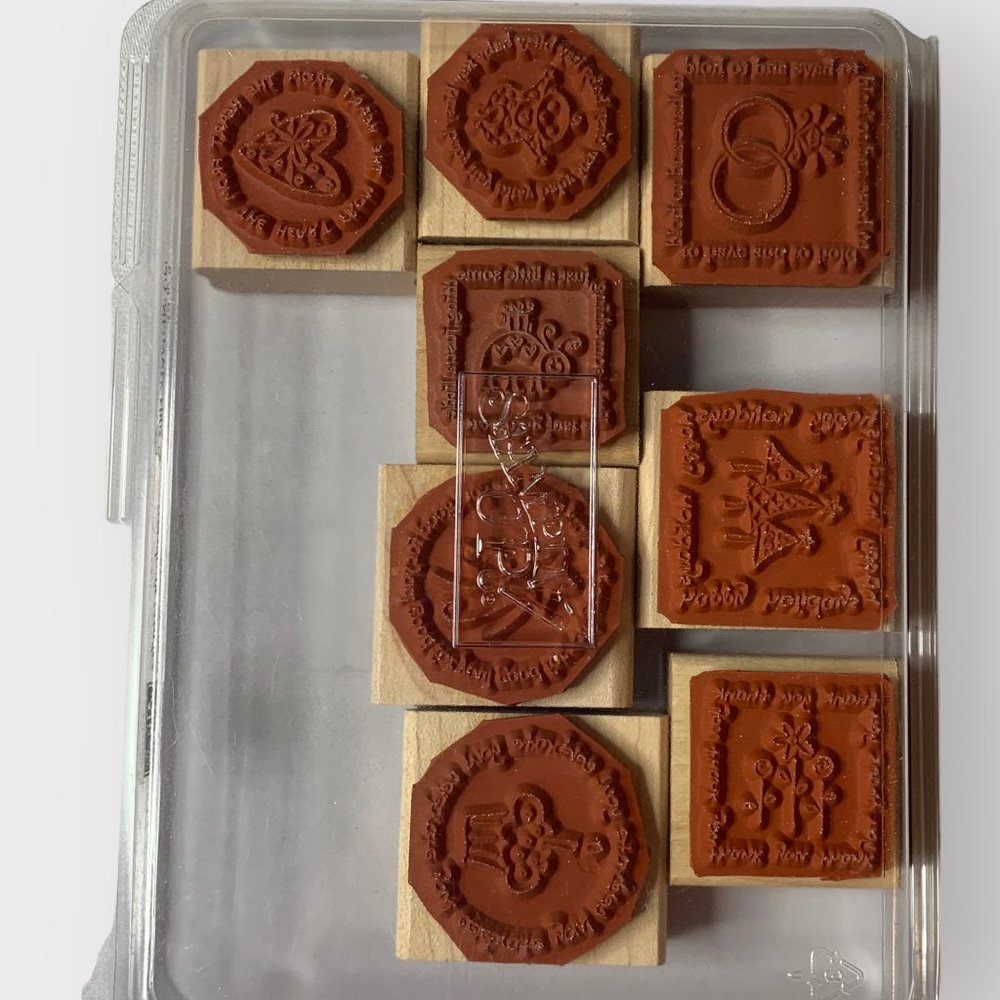 Stampin' Up FIGURES OF SPEECH Mounted Wood Stamp Set RETIRED - Picture 2 of 3